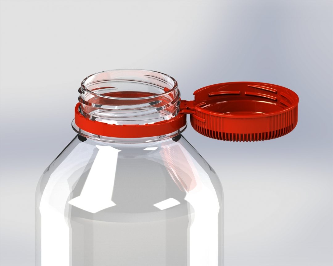 Bouchon à vis 38 mm rouge pour bouteilles en plastique PET